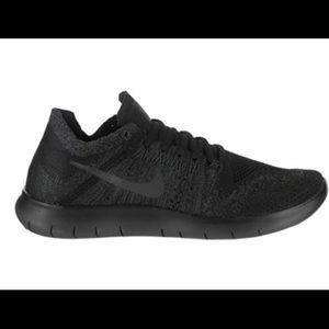 NIKE Women Free Flyknit Running Shoes Black Size 8